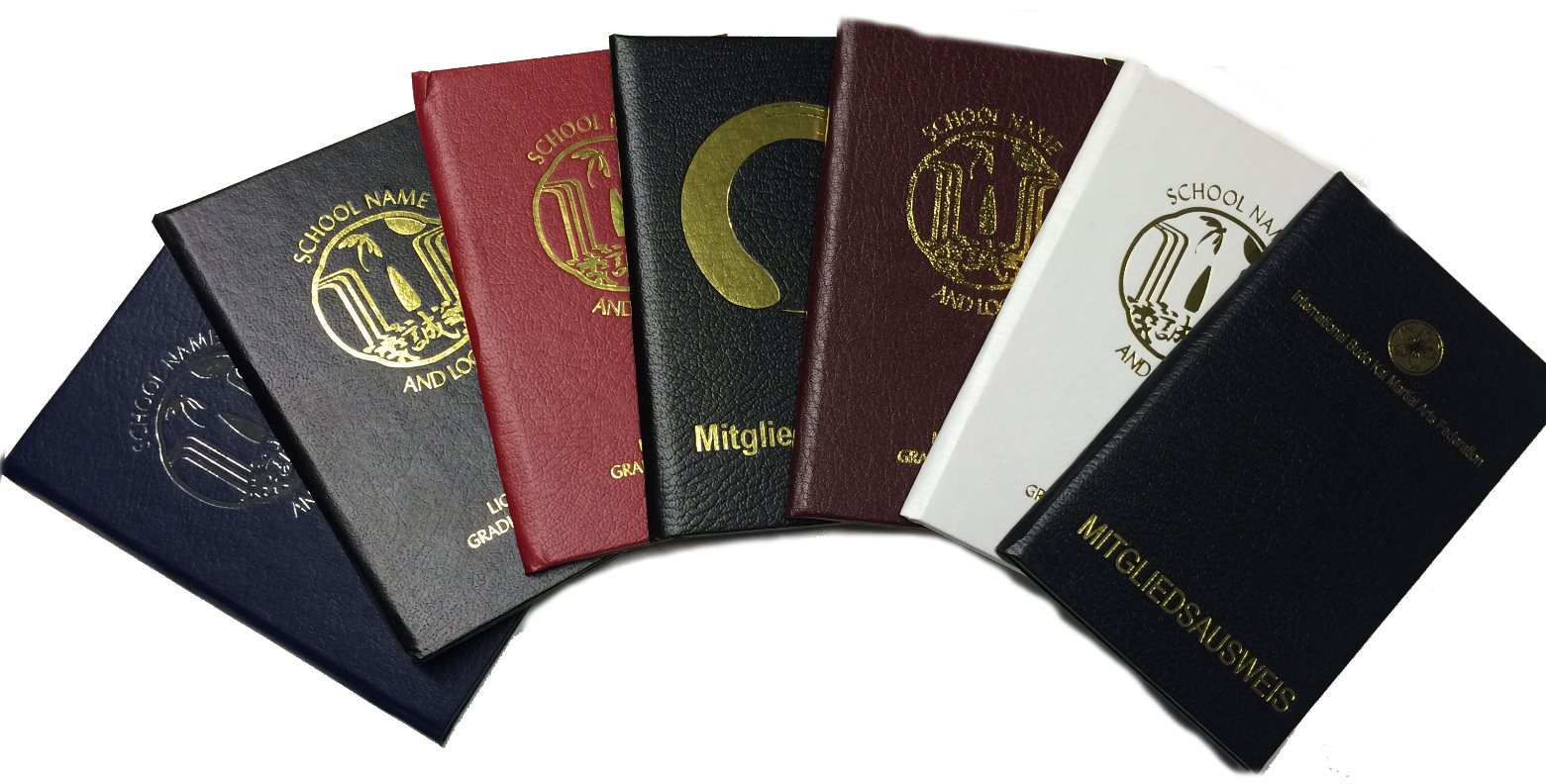 Hochwertiger Budo-Sportausweis Kunstledereinband mit Fadenheftung - Starterpaket 100 St.