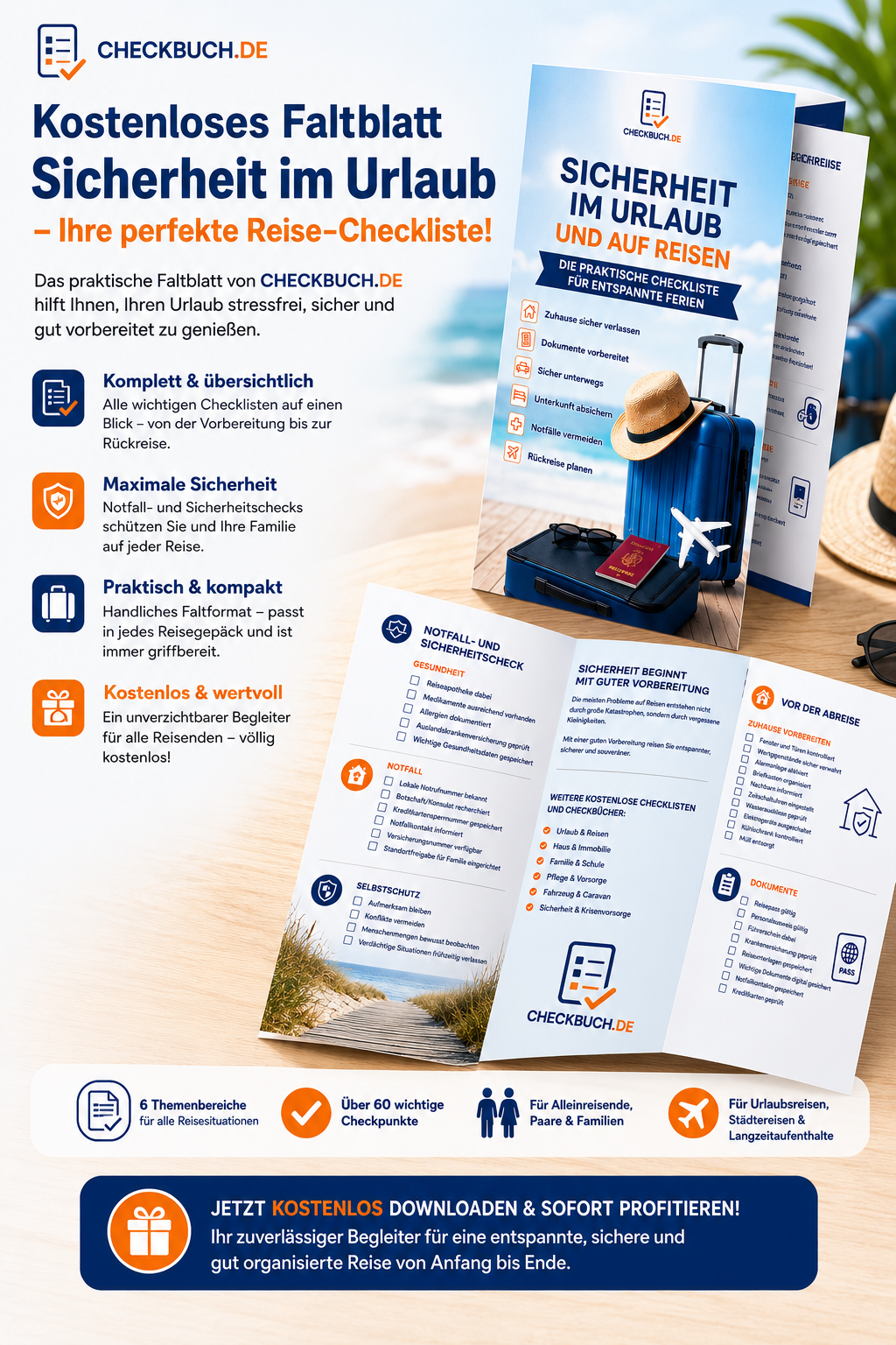 Checkliste: Sicherheit im Urlaub und auf Reisen FLYER