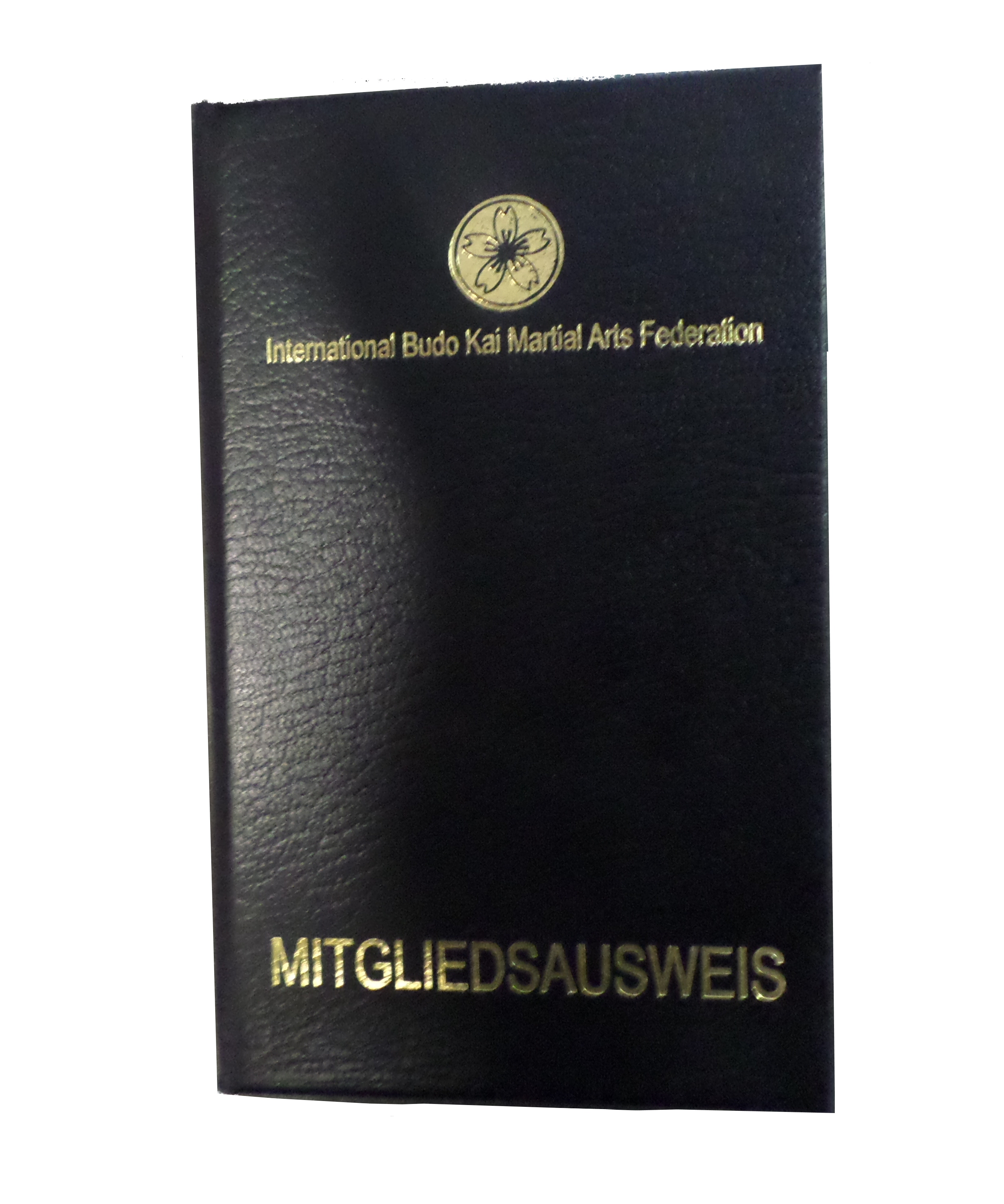Budo-Sportausweis IBKMAF, Kunstledereinband, schwarz